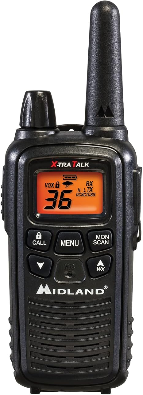 LXT600VP3 FRS License Free Walkie Talkies. Black, 2 Pack | Up to 30 Mile Range Walkie Talkie, 36 Channels, 121 Privacy Codes, NOAA Weather Scan + Alert