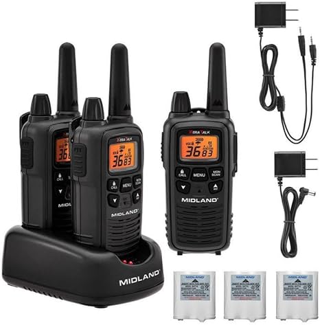 LXT600VP3 FRS License Free Walkie Talkies. Black, 2 Pack | Up to 30 Mile Range Walkie Talkie, 36 Channels, 121 Privacy Codes, NOAA Weather Scan + Alert
