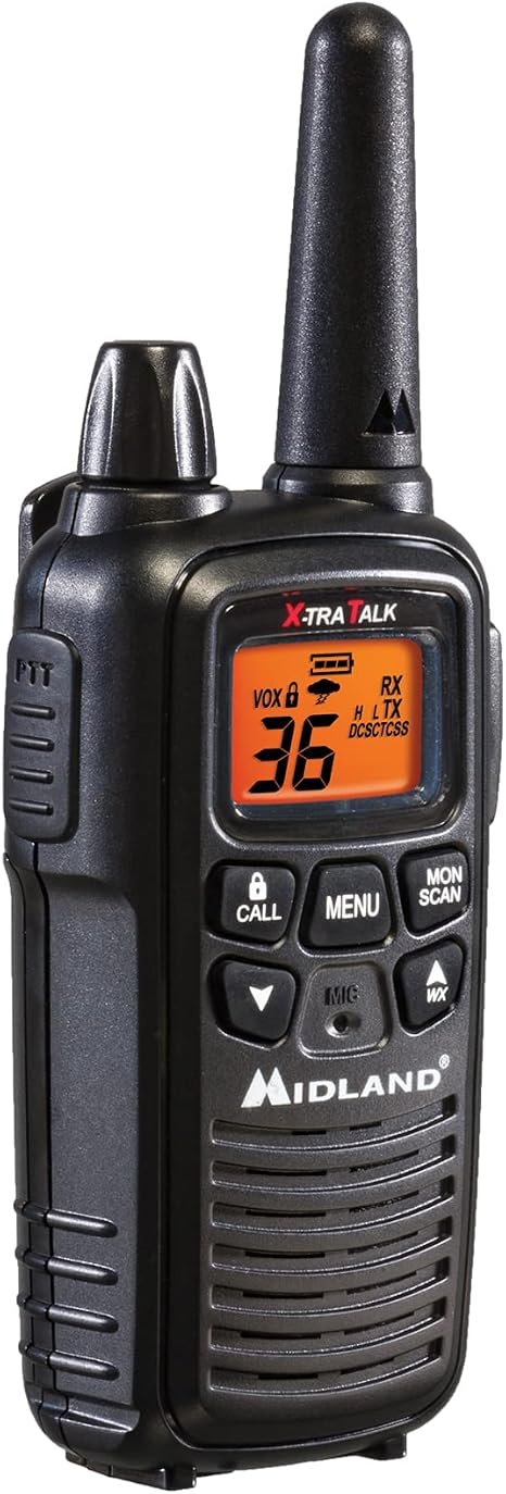 LXT600VP3 FRS License Free Walkie Talkies. Black, 2 Pack | Up to 30 Mile Range Walkie Talkie, 36 Channels, 121 Privacy Codes, NOAA Weather Scan + Alert