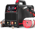 135A MIG Welder, 110V Flux Core Gasless MIG/Lift TIG/Stick 3-in-1 | clear digital display, efficient setup, synergic control, beginner friendly, auto repair, DIY jobs, metalworking