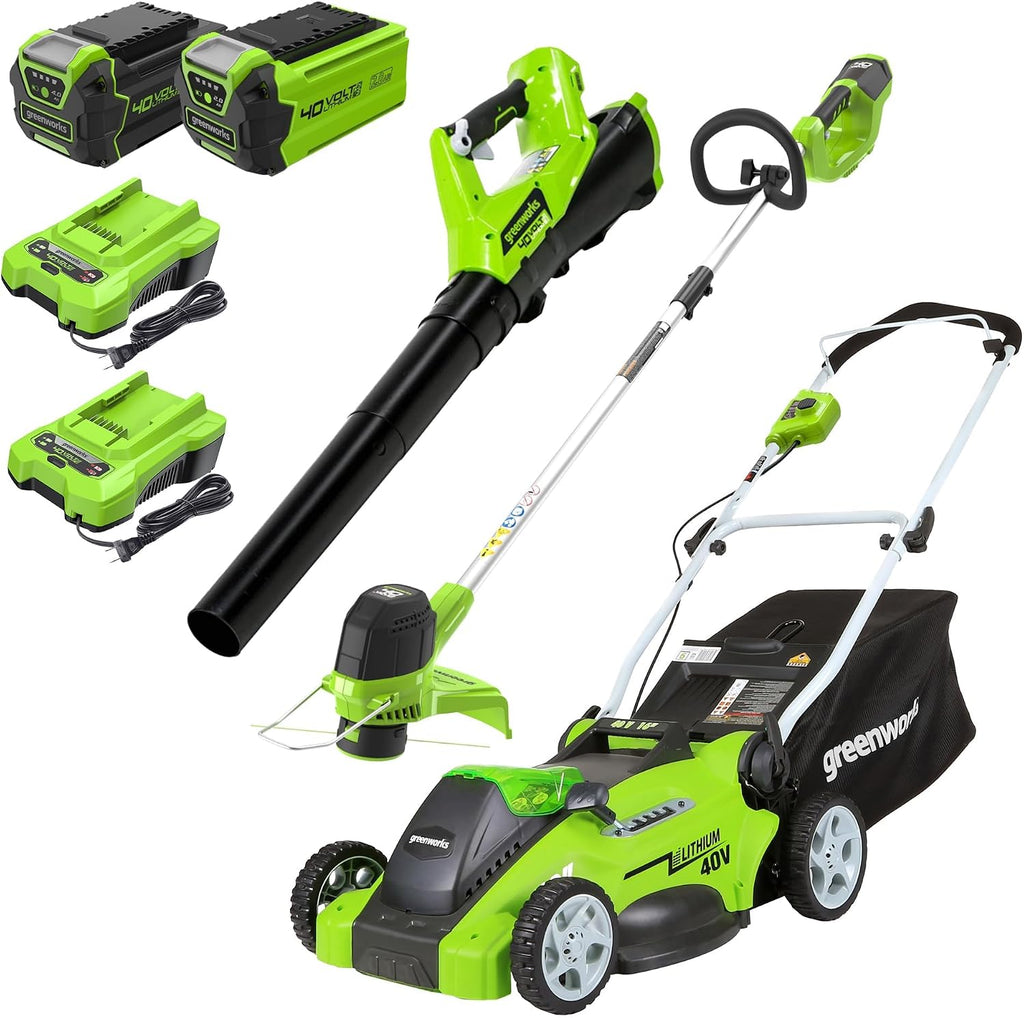40V 14 in Push Lawn Mower, 4.0 Ah Battery and Charger