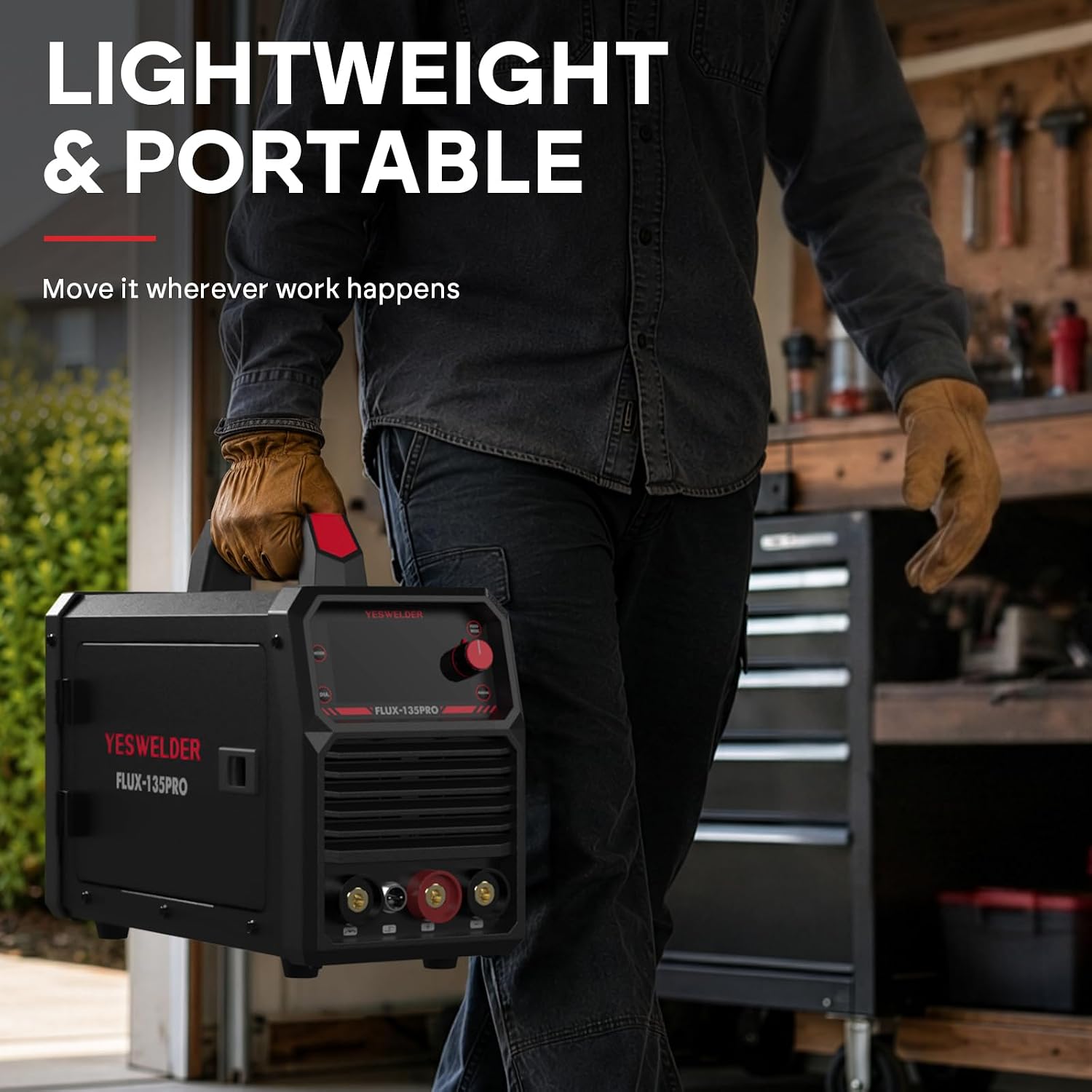 135A MIG Welder, 110V Flux Core Gasless MIG/Lift TIG/Stick 3-in-1 | clear digital display, efficient setup, synergic control, beginner friendly, auto repair, DIY jobs, metalworking