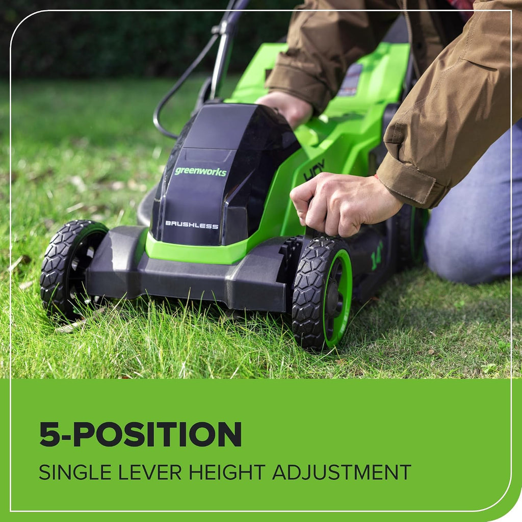 40V 14 in Push Lawn Mower, 4.0 Ah Battery and Charger
