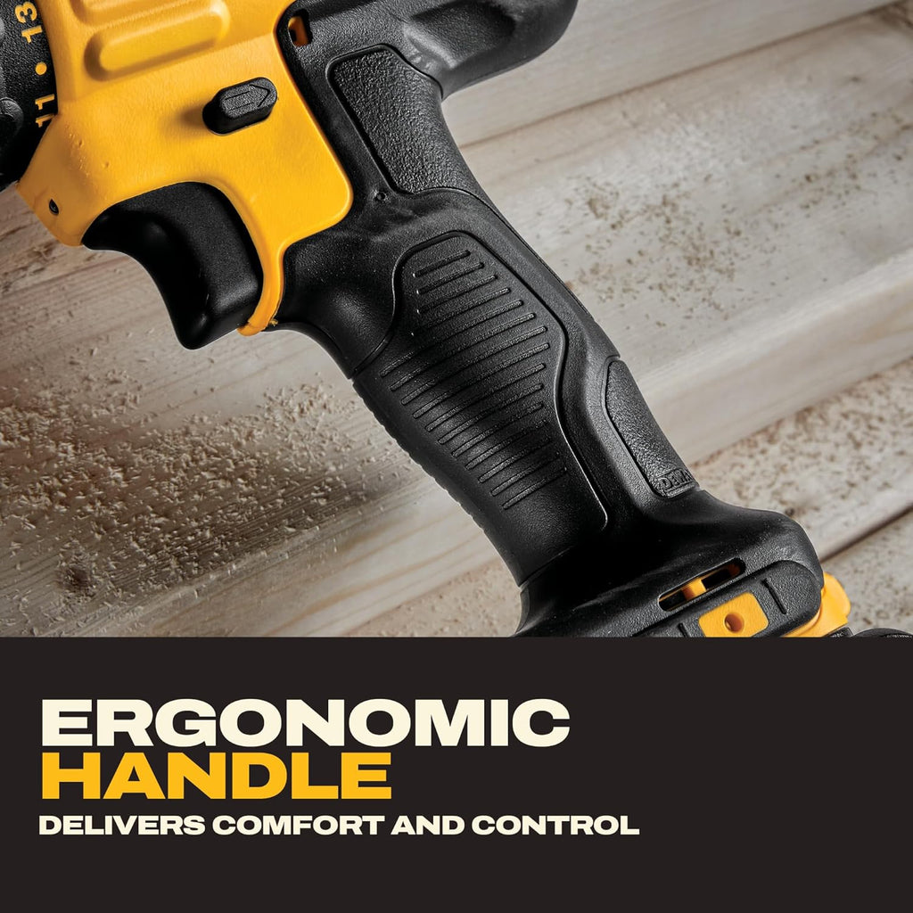 20V Max Cordless Drill Driver Set, 2 Speed, High Performance Motor, Includes 2 XR 1.3Ah Li-Ion Batteries, Charger and Contractor Bag (DCD771C2)