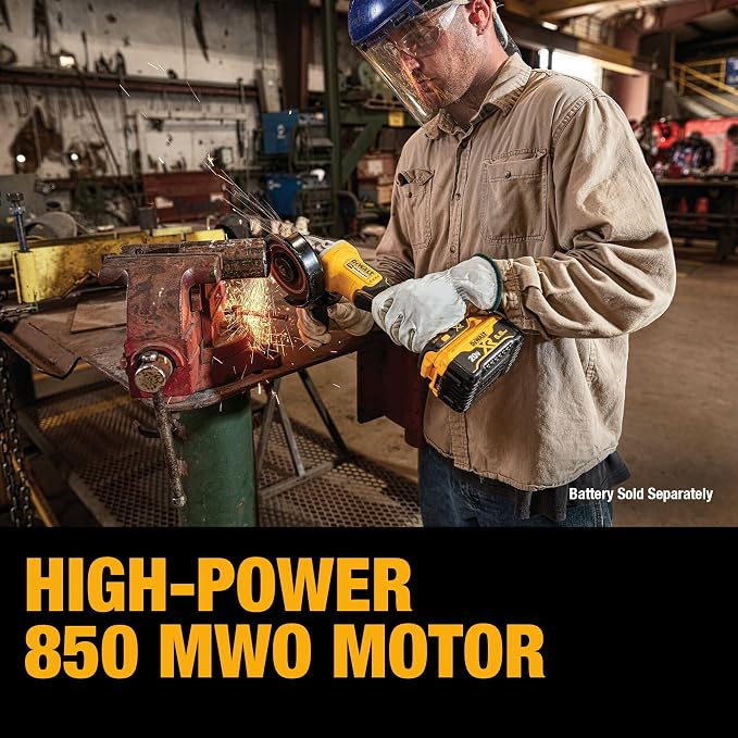 20V MAX* Angle Grinder Tool Cordless Brushless, 4 1/2 Inch, with Paddle Switch and Kickback Brake, Tool Only (DCG413B) | Paddle Switch, Kickback Brake, Tool Only