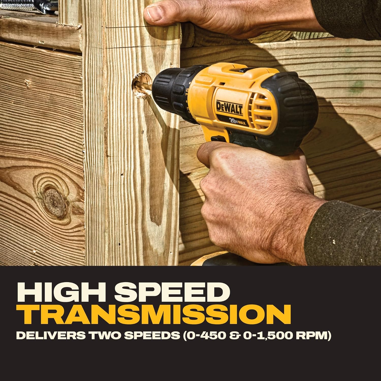 20V Max Cordless Drill Driver Set, 2 Speed, High Performance Motor, Includes 2 XR 1.3Ah Li-Ion Batteries, Charger and Contractor Bag (DCD771C2)